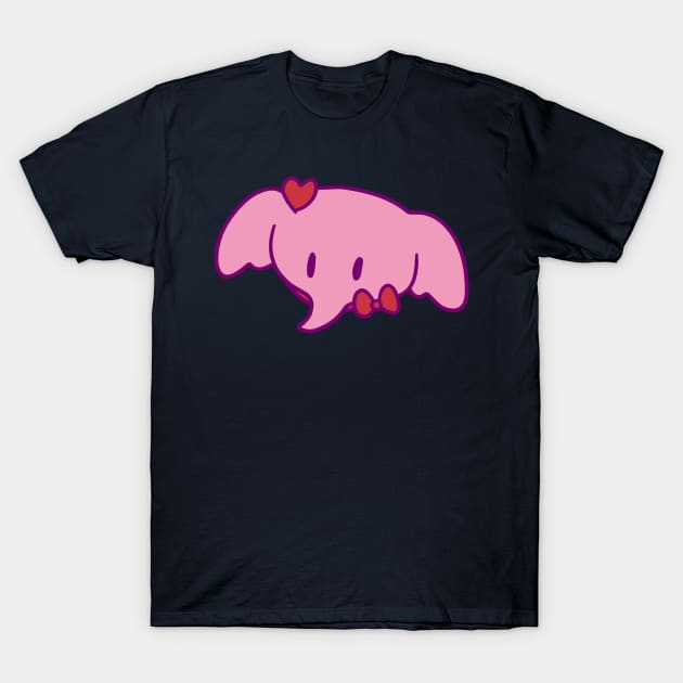 Pink Heart Elephant Face T-Shirt by saradaboru